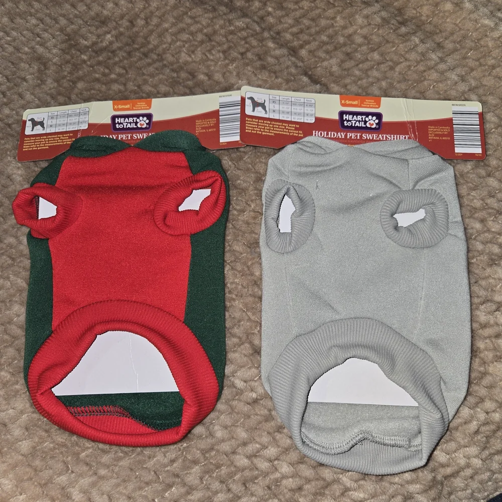 Heart To Tail XS Christmas Dog Sweaters Gnome Gingerbread Holiday Hoodie Lot 2